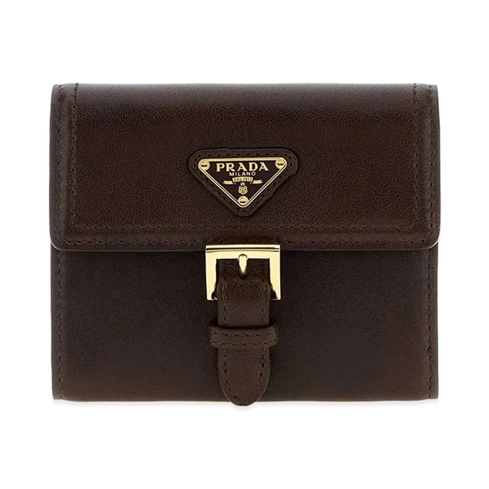 PRADA Women's Nappa Leather Wallet "Brown"
