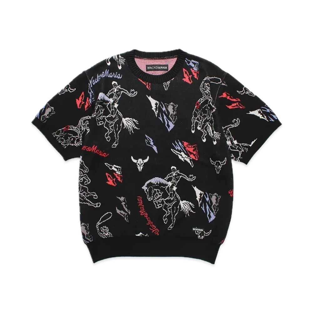 WACKO MARIA Jacquard Knit T-Shirt "Black"
