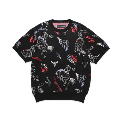 WACKO MARIA Jacquard Knit T-Shirt "Black"