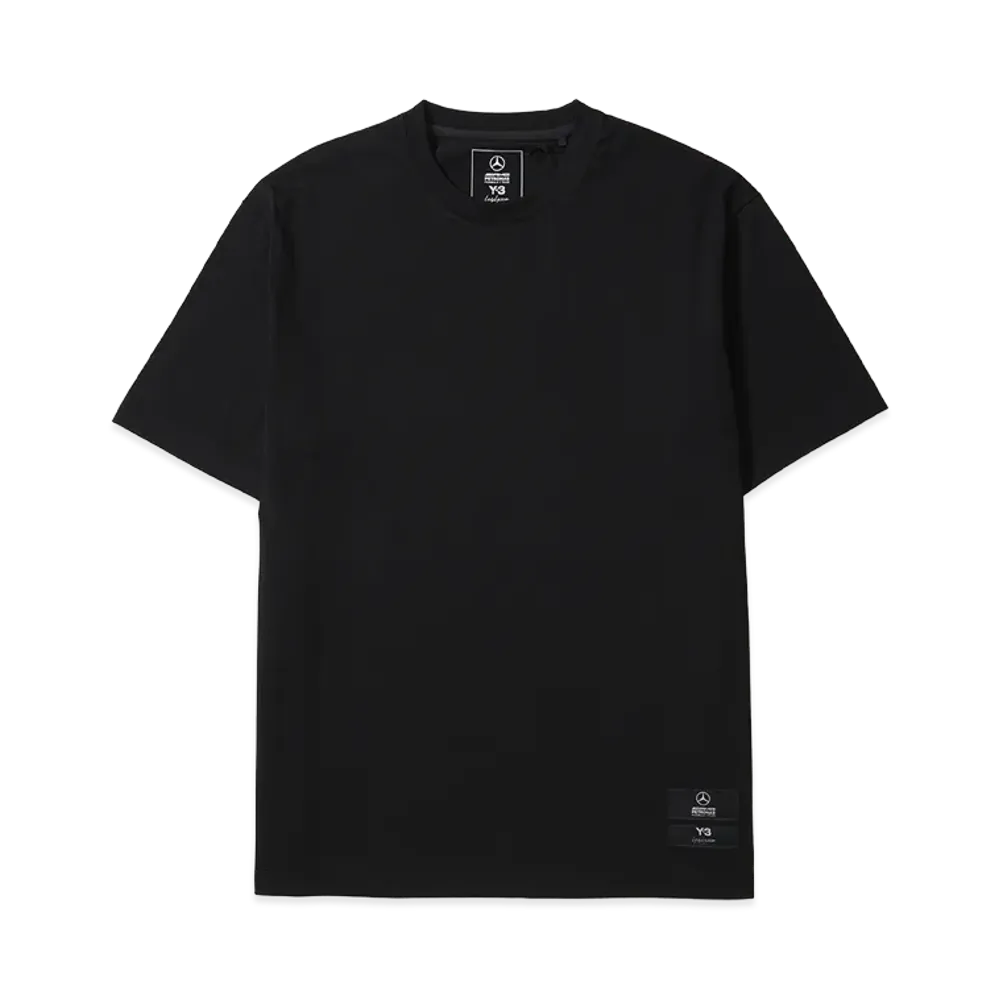 Y-3 x Mercedes AMG Petronas Formula 1 Team Logo Stack Short Sleeve Tee "Black"