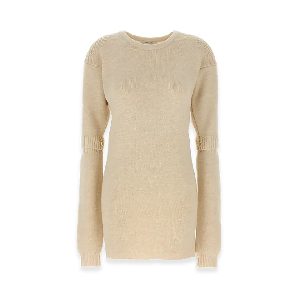 LEMAIRE Women's Knitted Dress With Removable Sleeves "White"