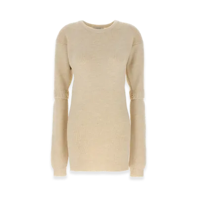 LEMAIRE Women's Knitted Dress With Removable Sleeves "White"