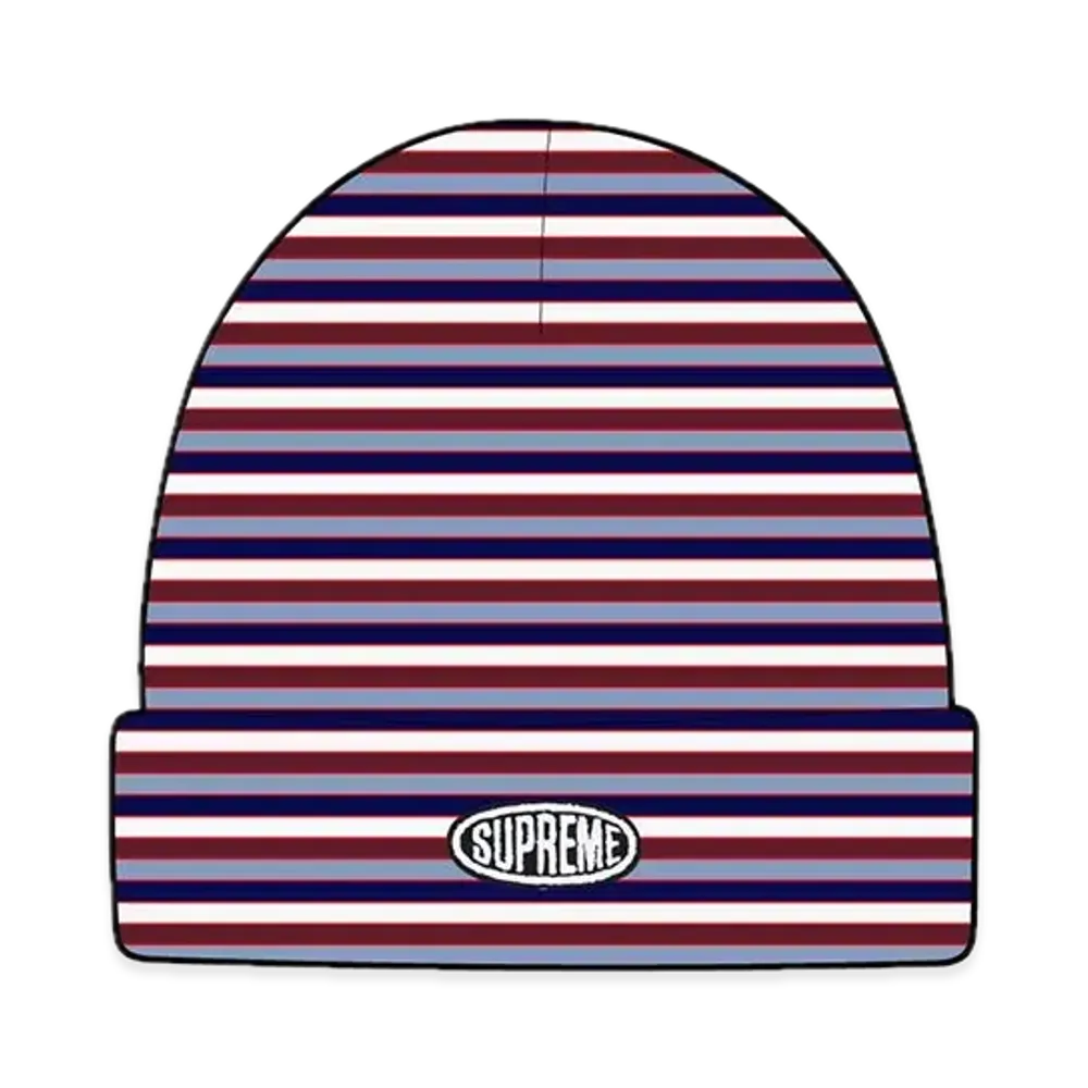 Supreme Multi Stripe Beanie "Red"