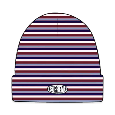 Supreme Multi Stripe Beanie "Red"