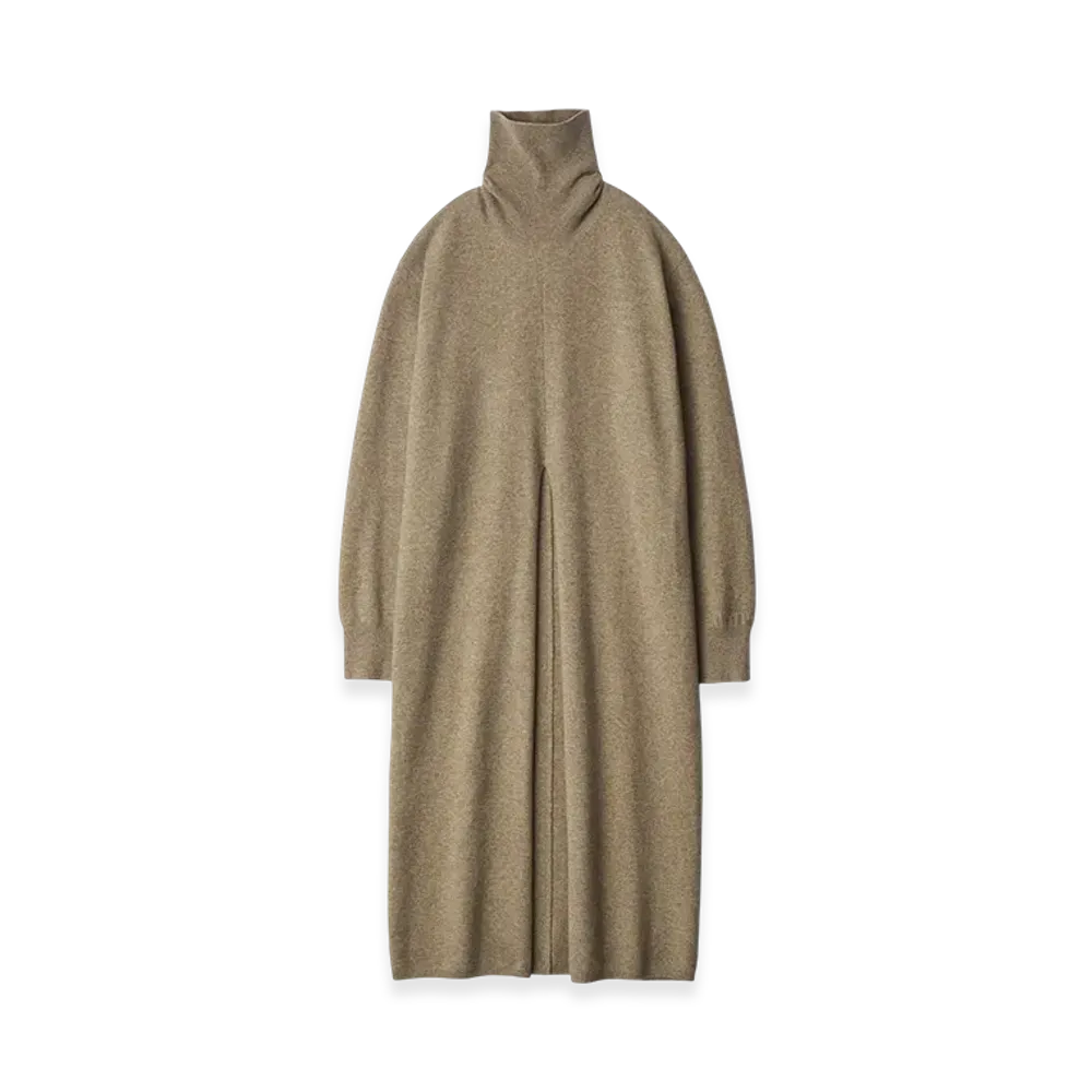 ssstein Extra Fine Wool Knit Slit One Piece "Beige"