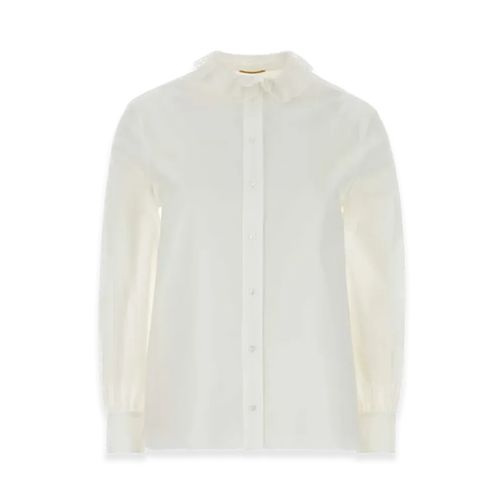 Saint Laurent Women's Poplin Shirt "White"