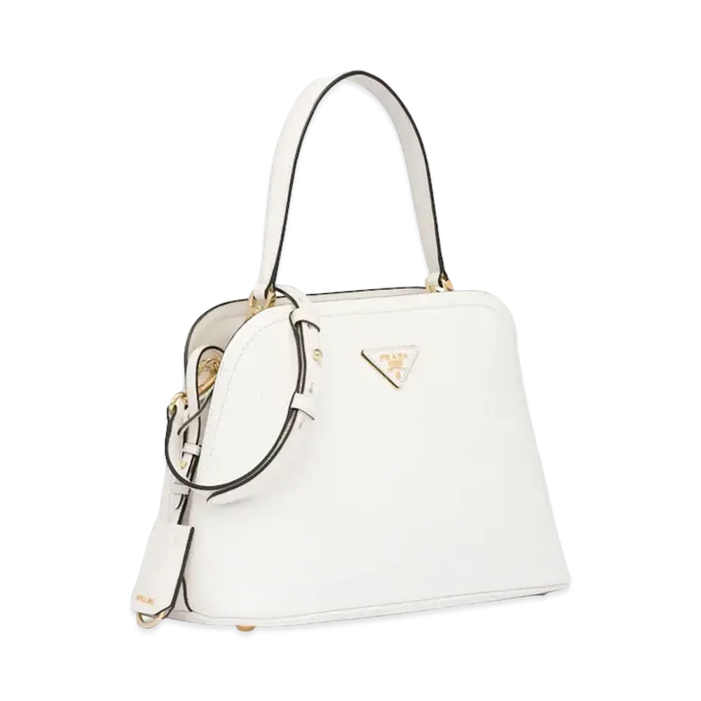 PRADA Small Medium Saffiano Leather Matinee Bag "White"