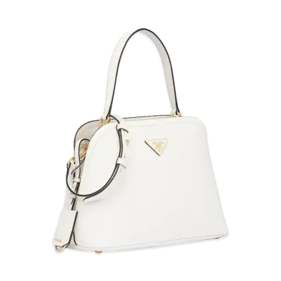 PRADA Small Medium Saffiano Leather Matinee Bag "White"