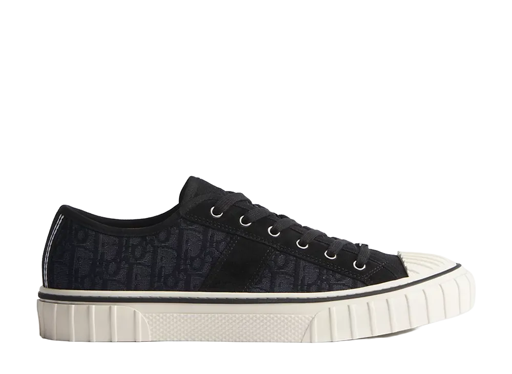 Dior Hooper Low-Top Sneaker in Dior Oblique Jacquard and Suede Calfskin "Black"