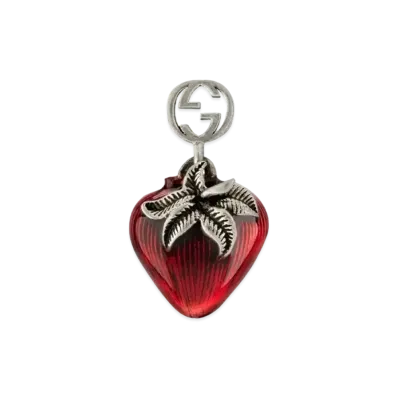 GUCCI Interlocking Double G Strawberry Single Earrings "Silver"