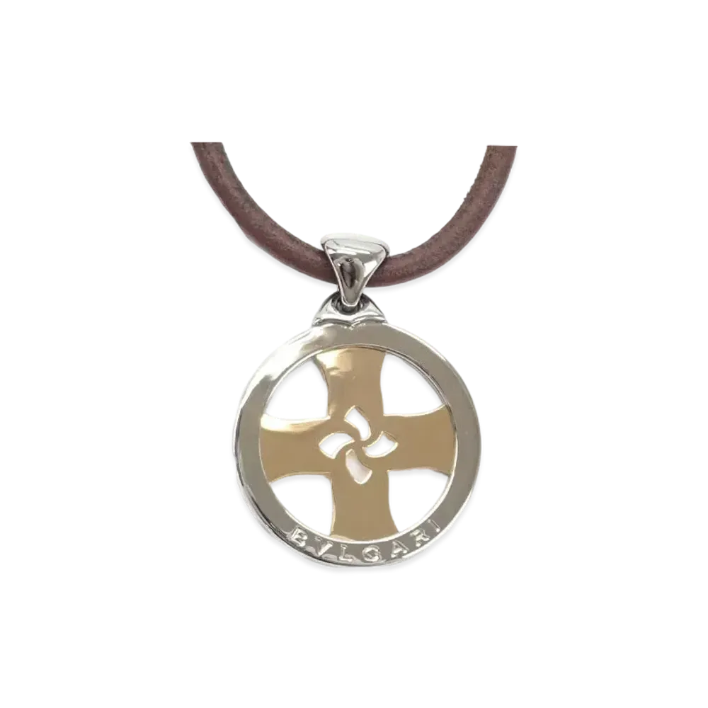 BVLGARI Tondo Cross Necklace "Yellow Gold"