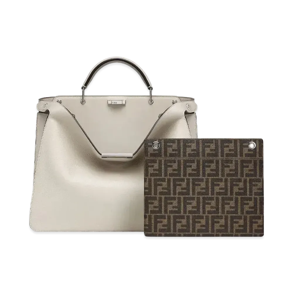 FENDI Peekaboo I See U Medium Powder Leather Bag "Gray"