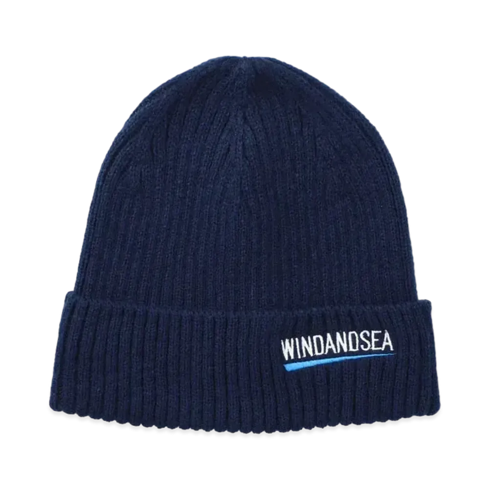 WIND AND SEA Recycled Fishing Net Nylon Beanie "Navy"