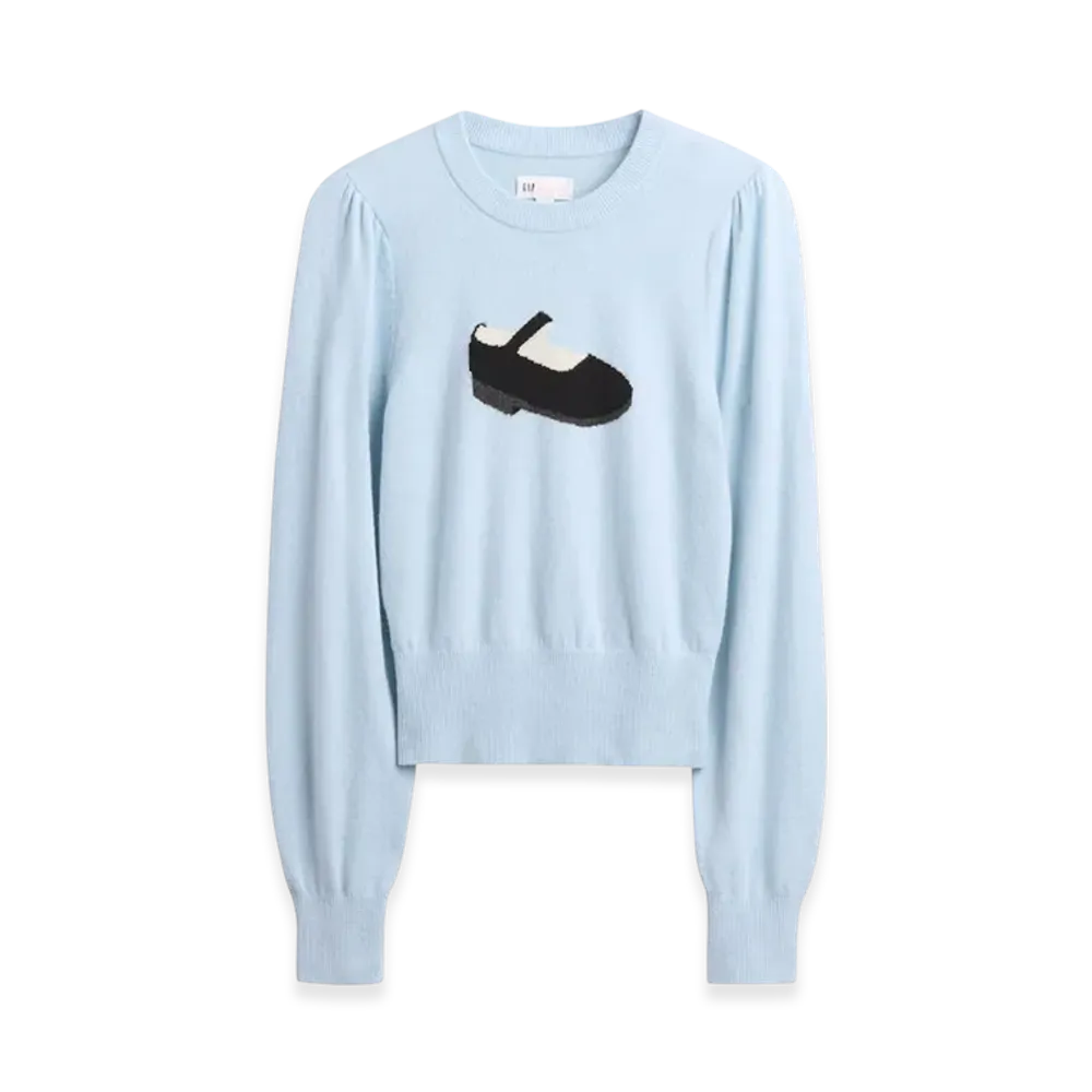 Gap x Sandy Liang Women's CashSoft Crop Sweater "Harbour Blue"