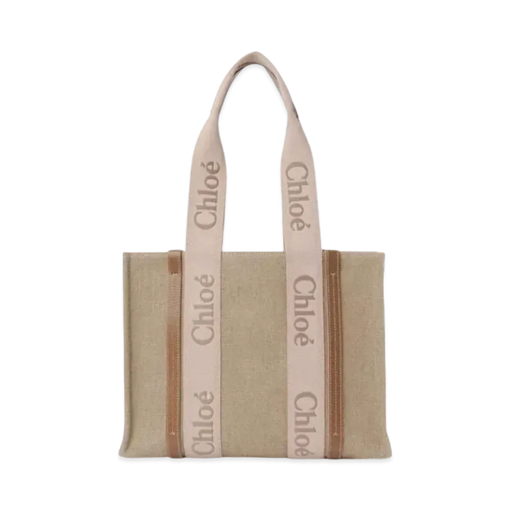 Chloe Medium Woody Tote Bag "Blushy Beige"