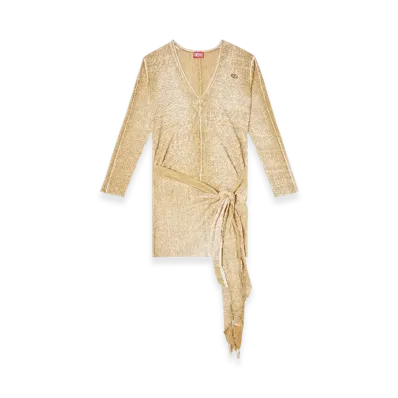 Diesel M-Egaknot Knitted Dress With Hip Tie "Light Brown"