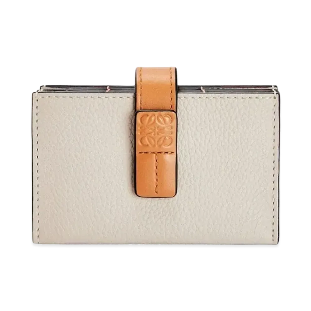 LOEWE Accordion Cardholder In Soft Grained Calfskin "Light Oat/Honey"