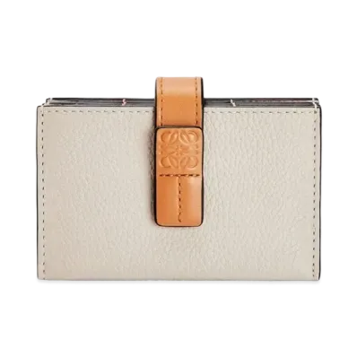 LOEWE Accordion Cardholder In Soft Grained Calfskin "Light Oat/Honey"