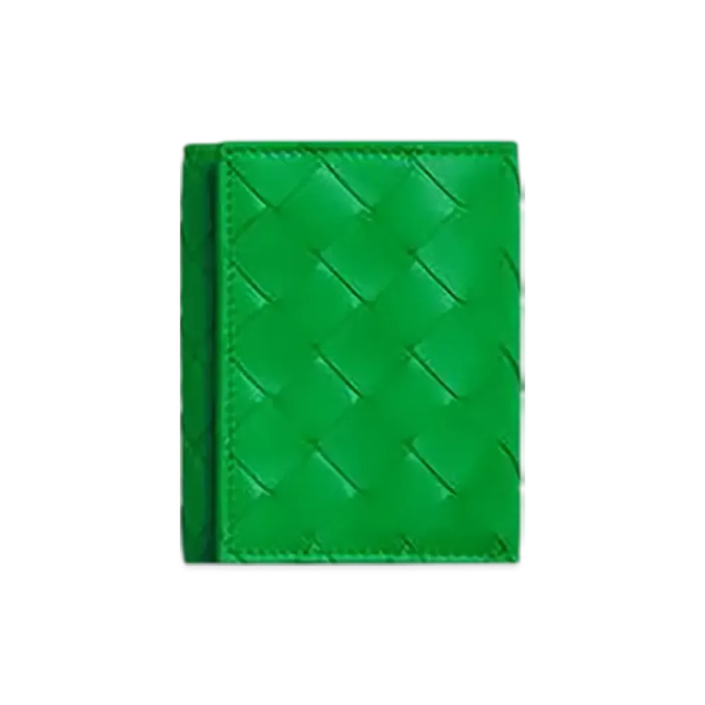 Bottega Veneta Small Intrecciato Tri-fold Fastener Wallet "Parakeet"