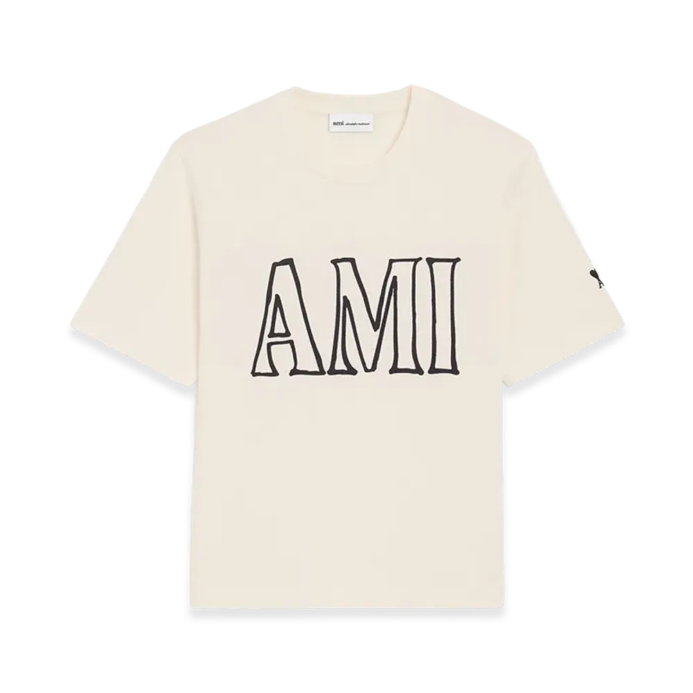 AMI PARIS Cotton Ami Paris Print T-Shirt "White"