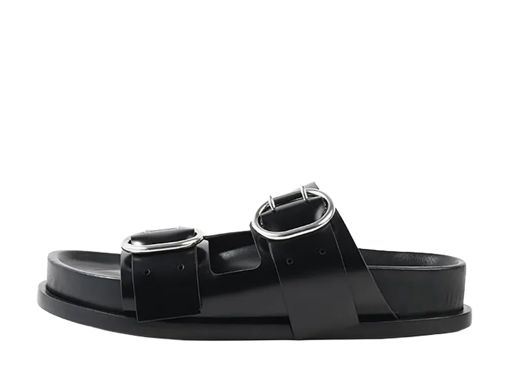 Jil Sander Women's Buckle Strap Flat Sandals "Black"