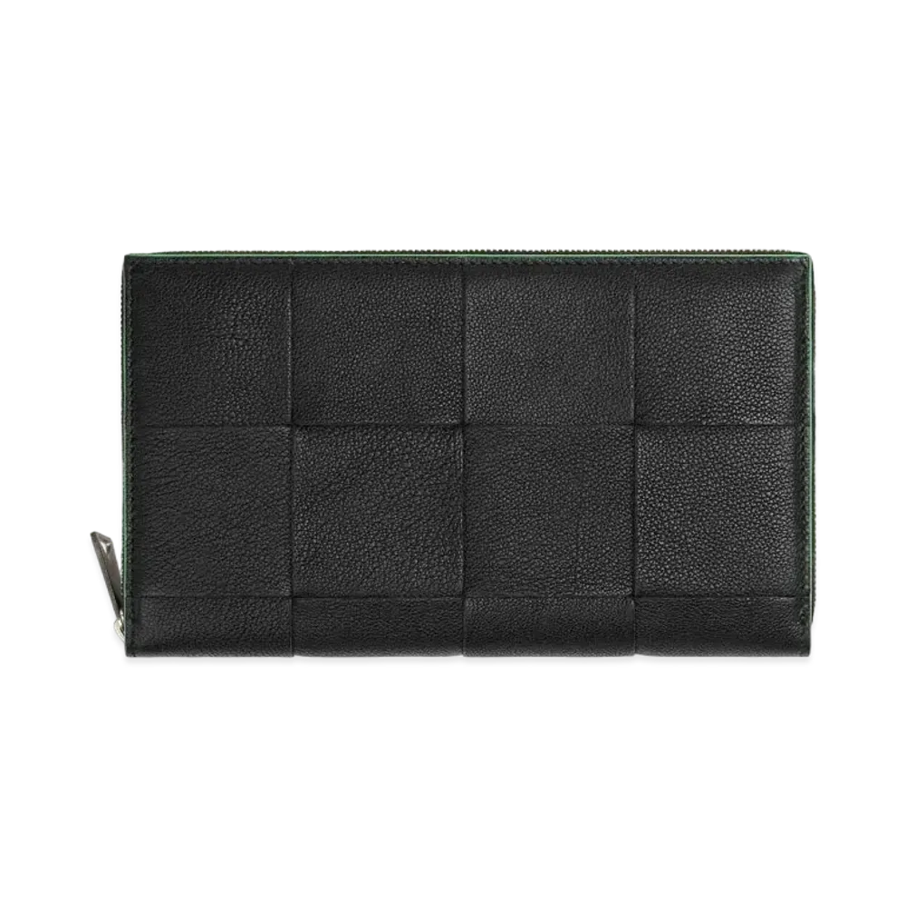 Bottega Veneta Zip Around Wallet "Black/Parakeet"