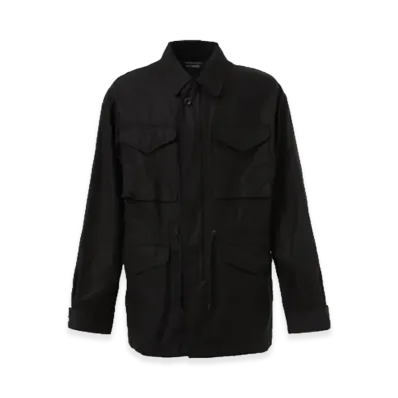 COMME des GARCONS HOMME Cotton Linen Military Blouson "Black"