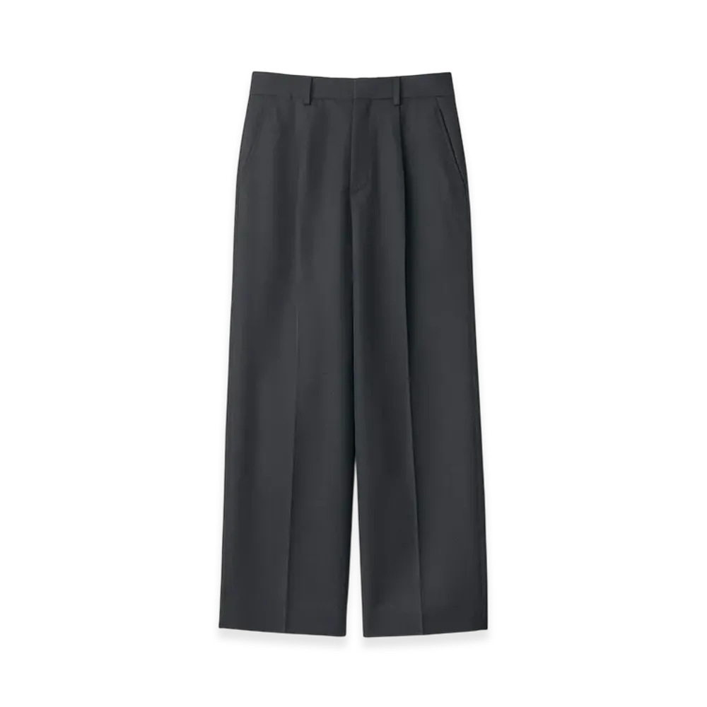 ssstein Wool Kersey Straight Trousers "Black"