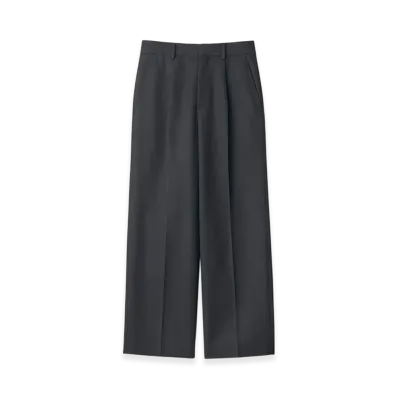 ssstein Wool Kersey Straight Trousers "Black"