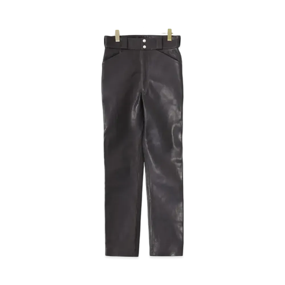 COMOLI Horse Leather Rider Pants "Black"