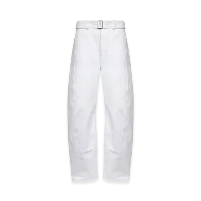 LEMAIRE Women's Bleached Heavy Denim Trousers With Belt "White"