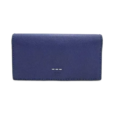 FENDI Selleria Two-Fold Wallet "Blue"