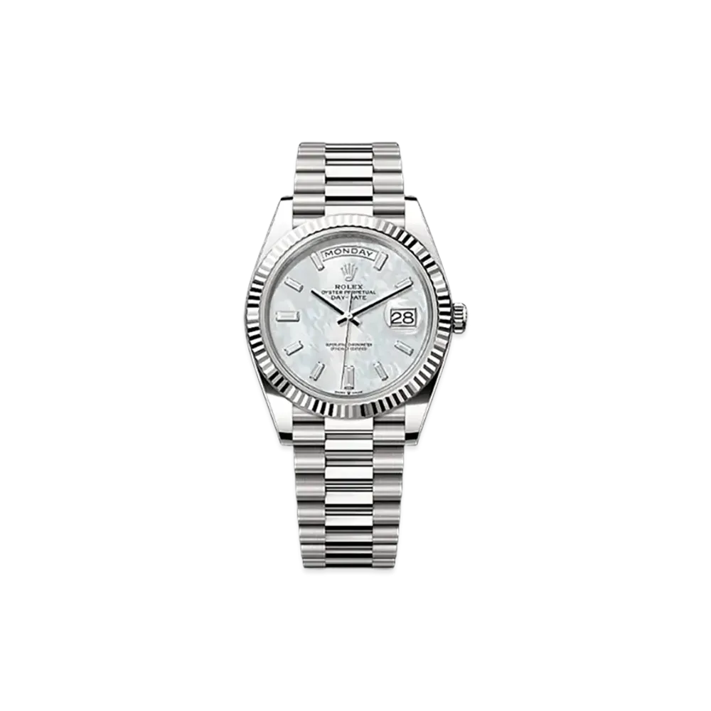 ROLEX Day-Date 40mm White Gold 228239 "White Mother-of-Pearl"