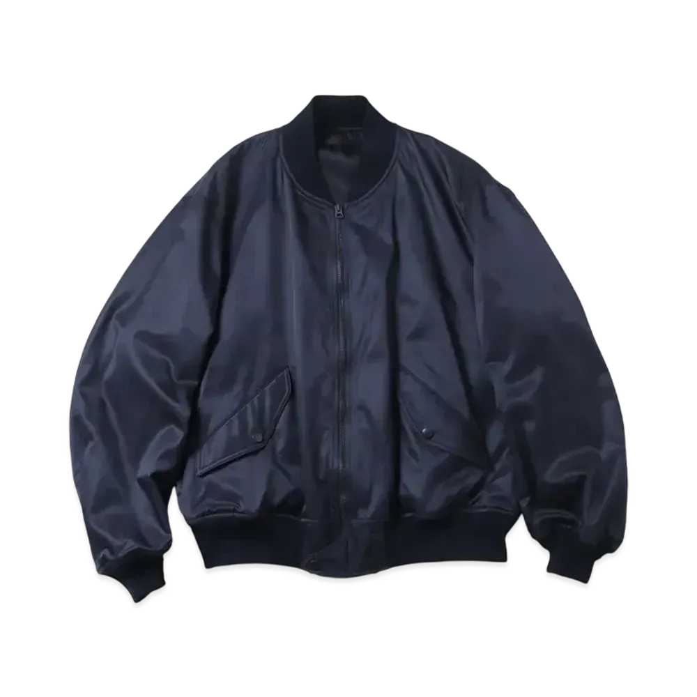 KAPTAIN SUNSHINE USA Cotton Satin Flight Jacket "Navy"