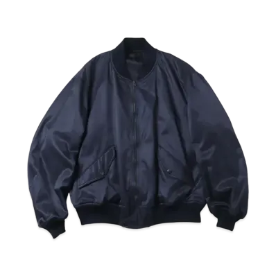 KAPTAIN SUNSHINE USA Cotton Satin Flight Jacket "Navy"