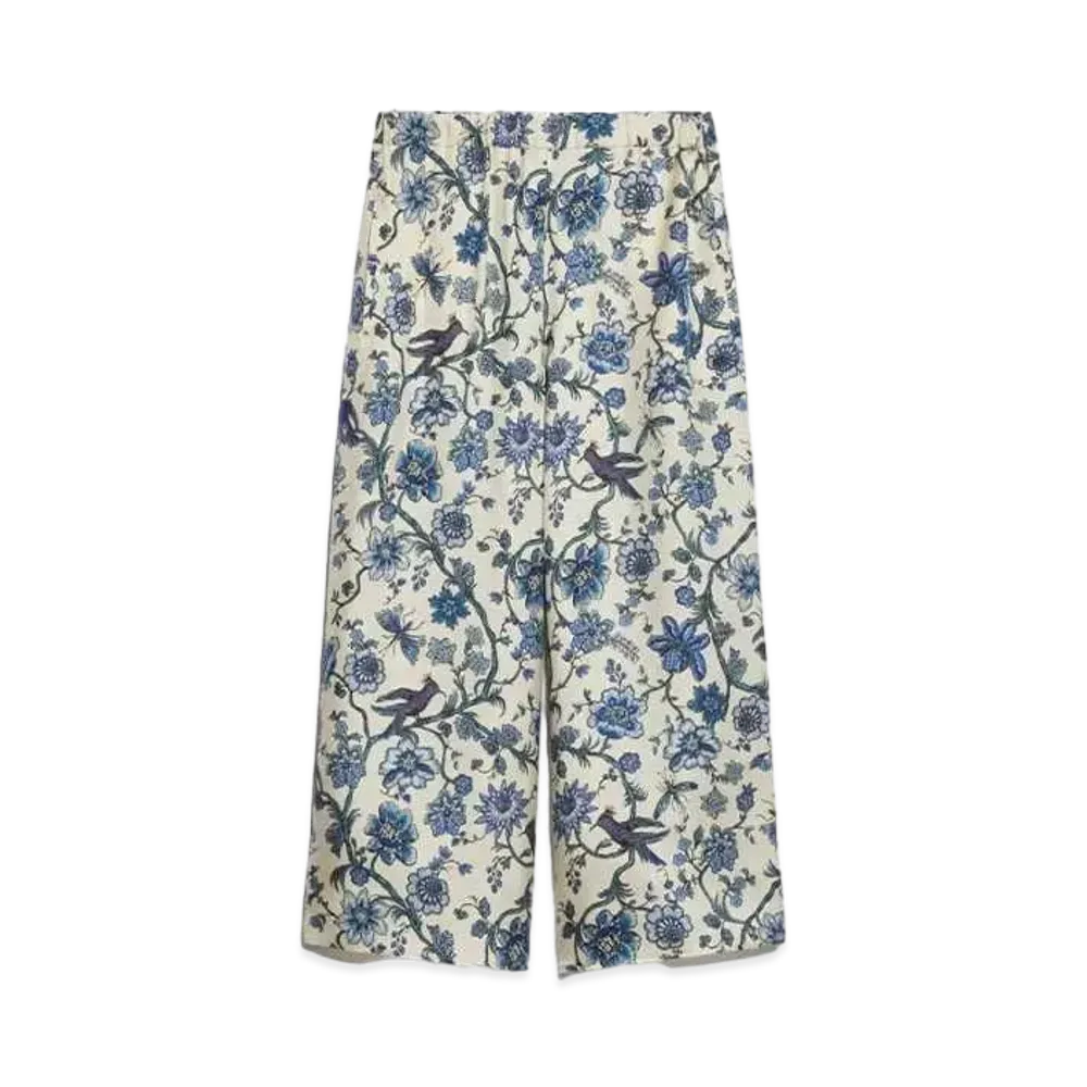 Max Mara Tortona Pure Silk Twill Pants "Light Blue"