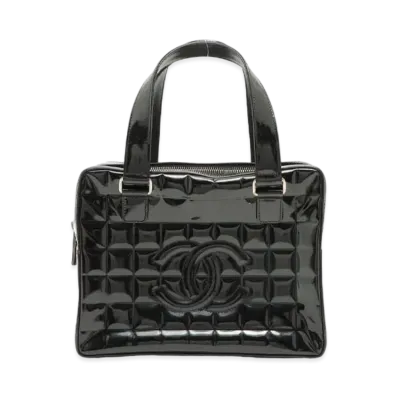 CHANEL Chocolate Bar Coco Mark Hand Bag "Black"