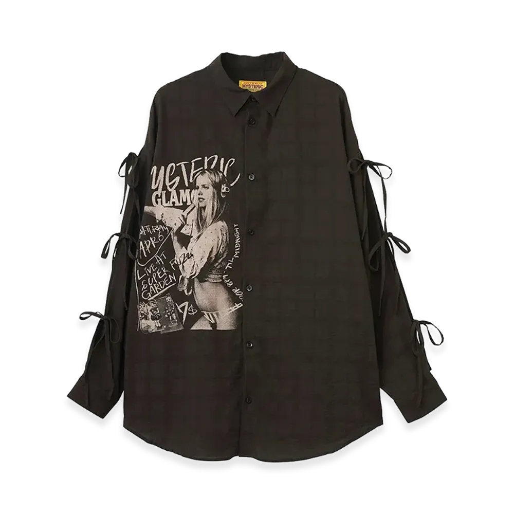 HYSTERIC GLAMOUR Hysteric Typical Girls Slit Ribbon Shirt "Black"
