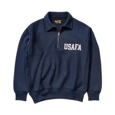 THE REAL McCOY'S Military 1/4 Zip Sweatshirt / Usafa "Navy"