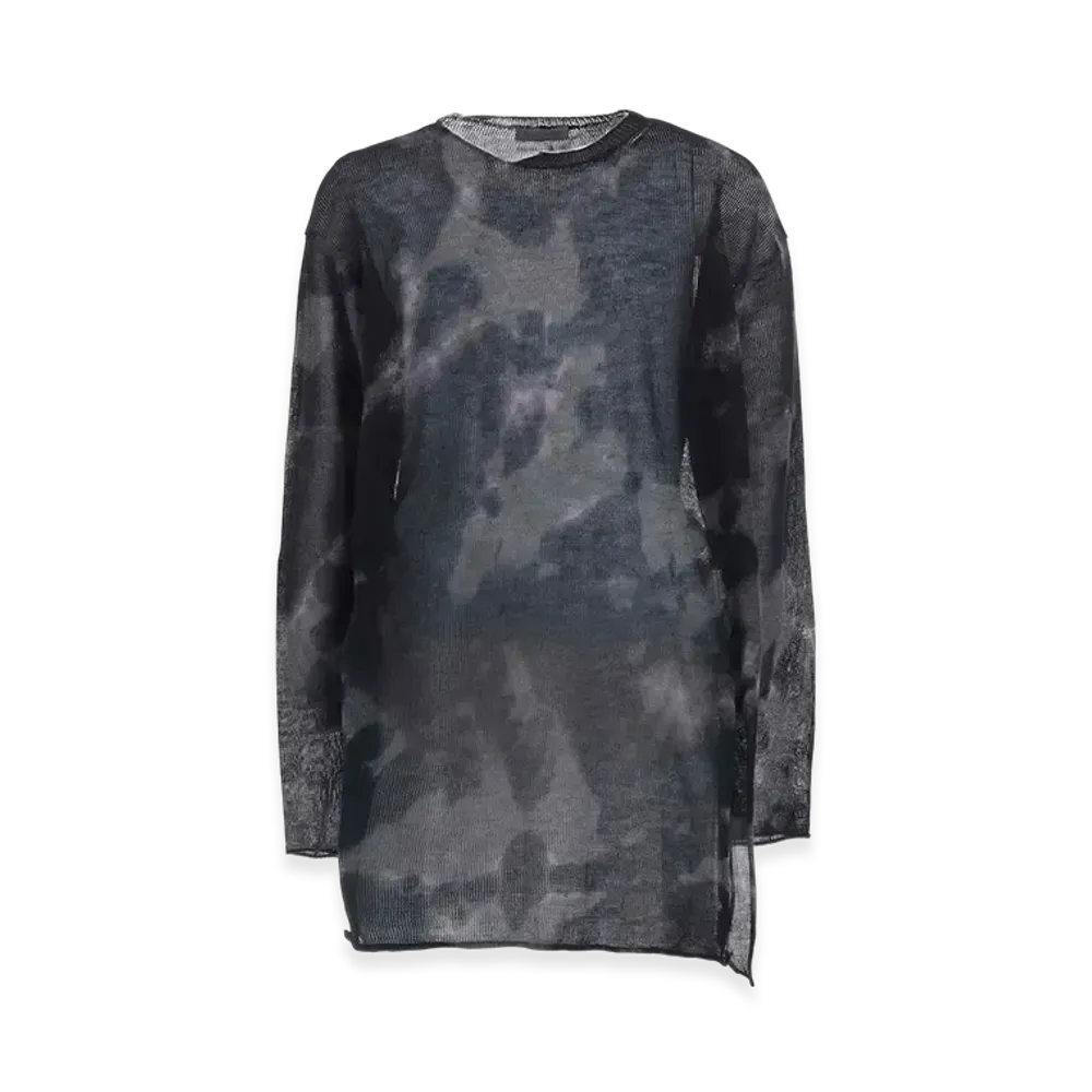 Yohji Yamamoto POUR HOMME 7G Dyed Jersey Front Slit Long Sleeve "Black"