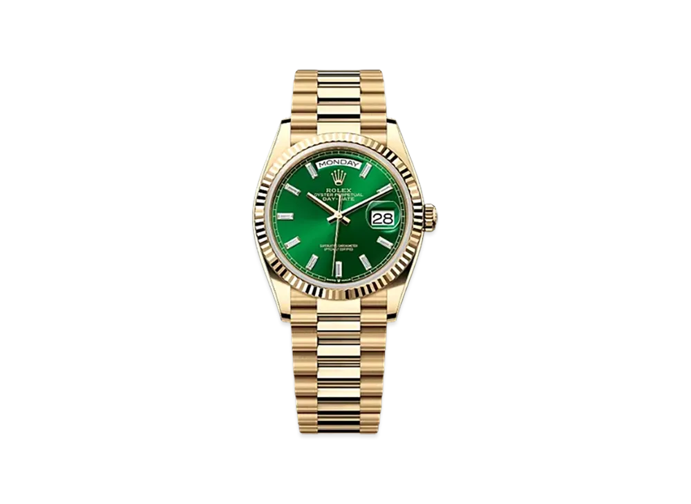 ROLEX Day-Date 36mm Yellow Gold 128238 "Bright Green"