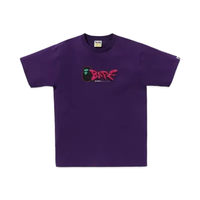 A BATHING APE 3D Art Bape Logo Tee "Purple"