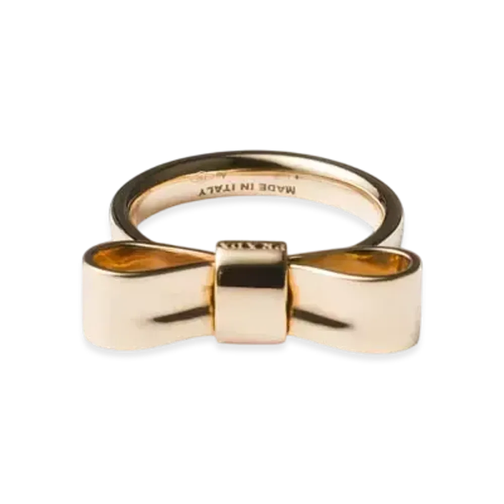 PRADA Eternal Gold Bow Signet Ring "Yellow Gold"
