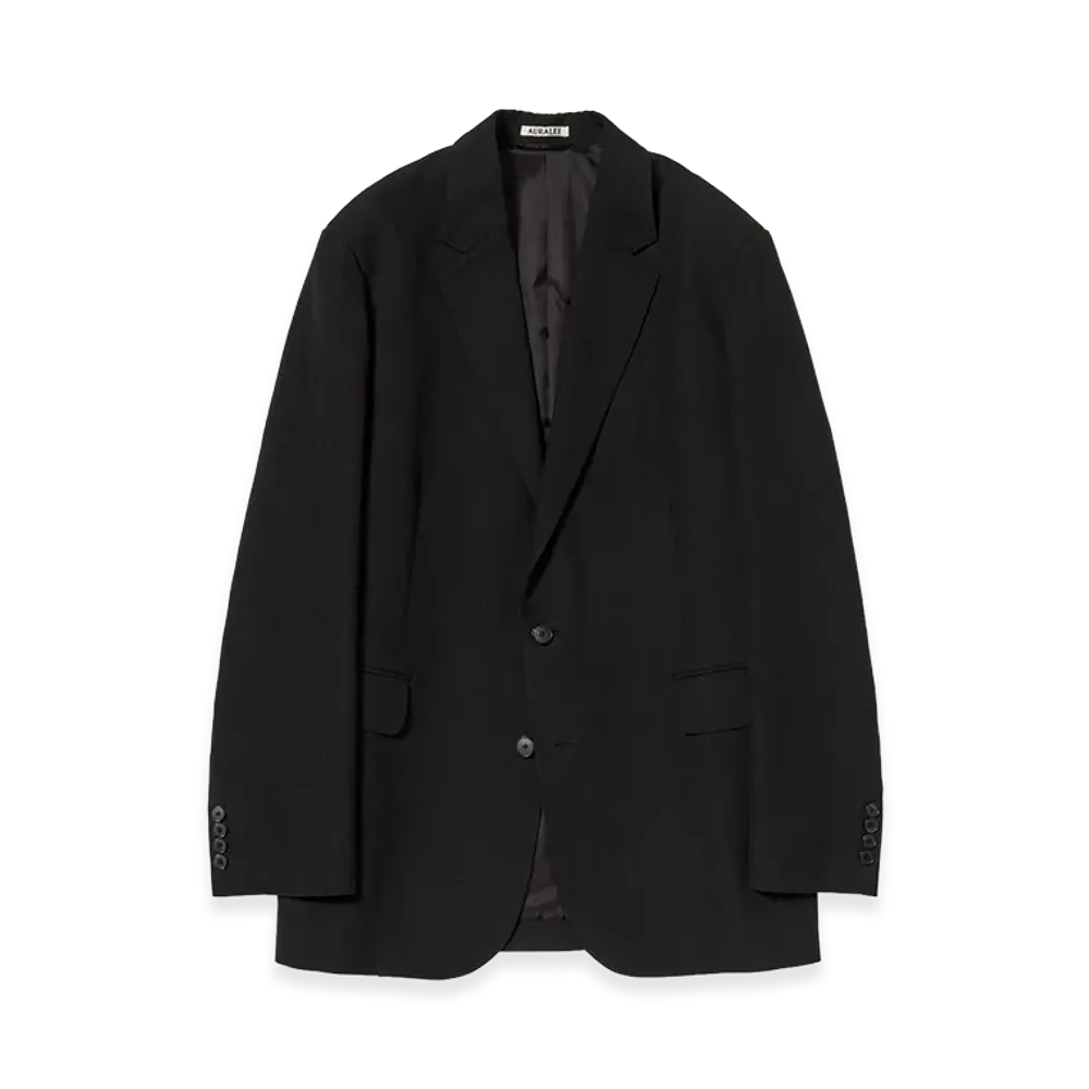 AURALEE Women's Wool Cotton Linen OX Jacket "Black"