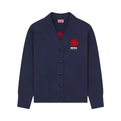 KENZO 'DRAWN VARSITY' Embroidery Cardigan "Midnight Blue"