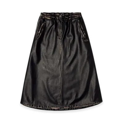 Diesel O-Blivion Skirt In Treated Technical Fabric "Black Brown"