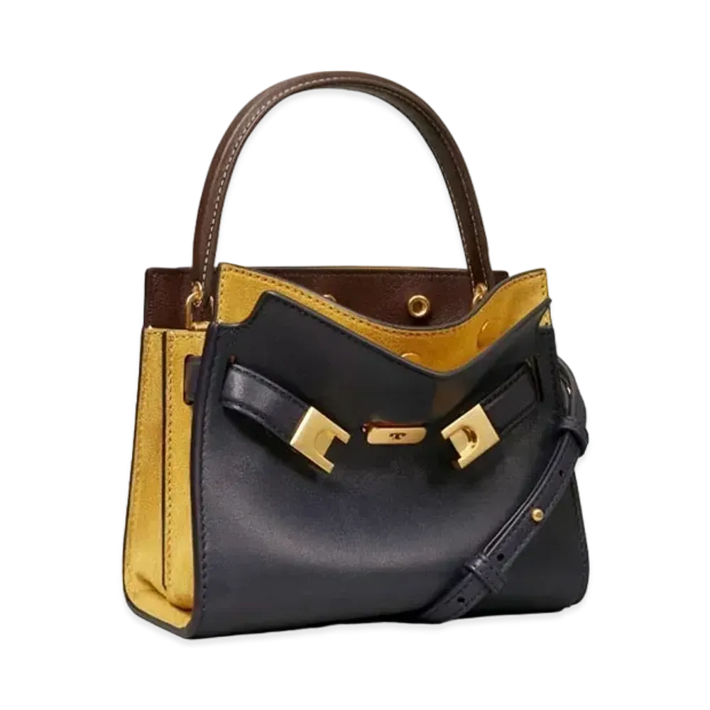 TORY BURCH Lee Radziwill Petit Double Bag "Tory Navy"