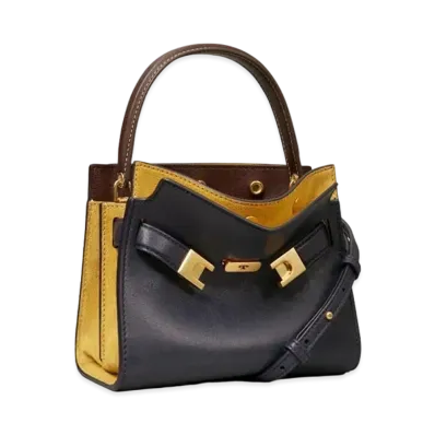 TORY BURCH Lee Radziwill Petit Double Bag "Tory Navy"