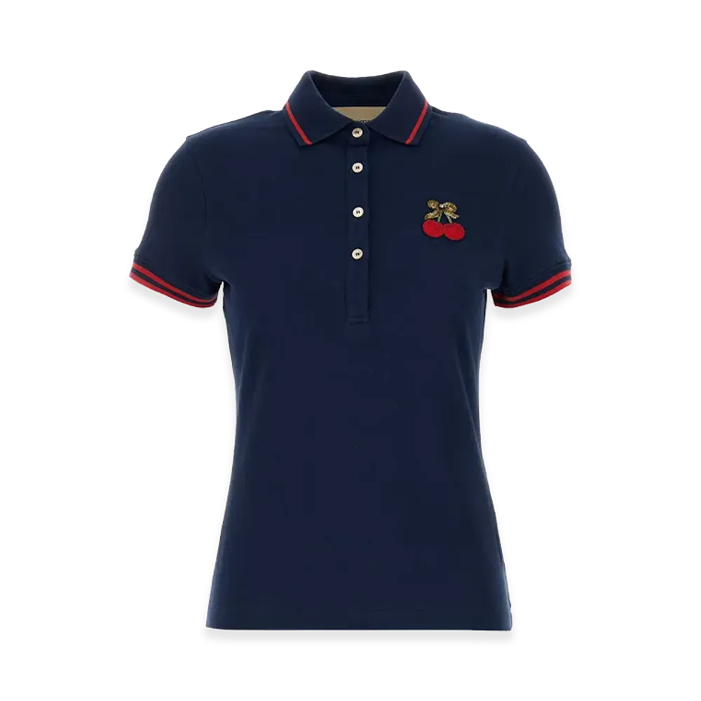 Valentino Women's Poplin Polo Shirt "Blue"