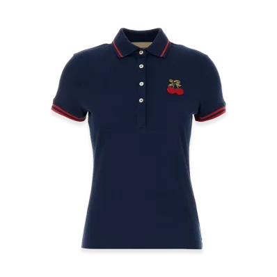Valentino Women's Poplin Polo Shirt "Blue"